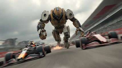 Пример Kling 2.5: Трансформер гонится за формулой 1