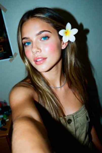 Пример генератора видео, молодая девушка селфи превращается в видео