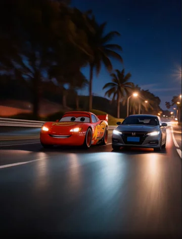 Пример Seedance Ai: машинки едут по трассе